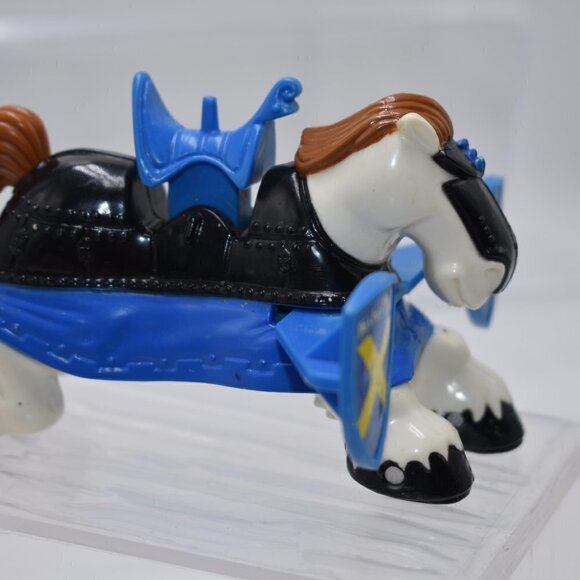 Vintage 1994 Fisher Price Great Adventures Jousting Horse Medieval Rare Blue - Picture 3 of 6